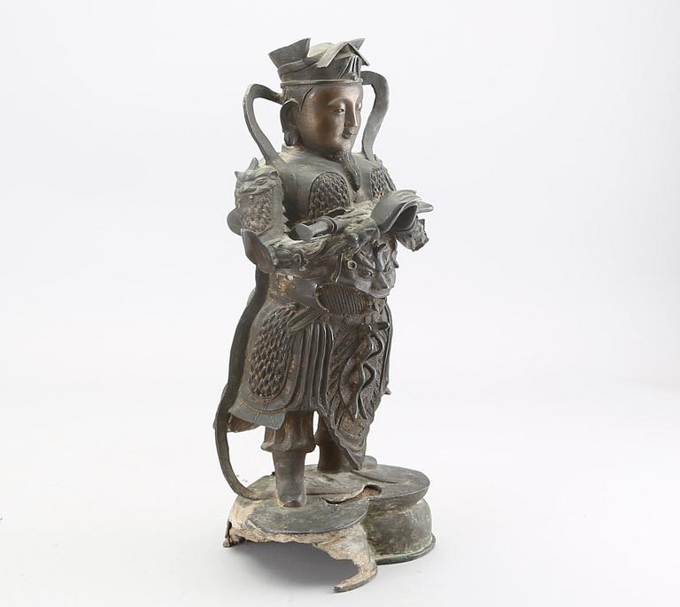 A Chinese Ming-style bronze figurine 20th century.