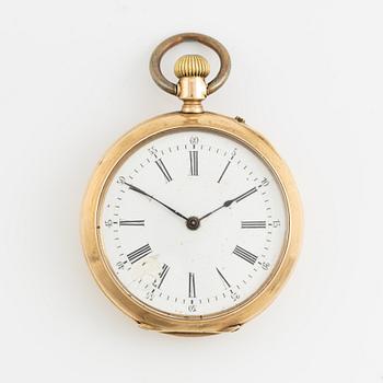 Pocket watch, 14K gold, 37 mm.