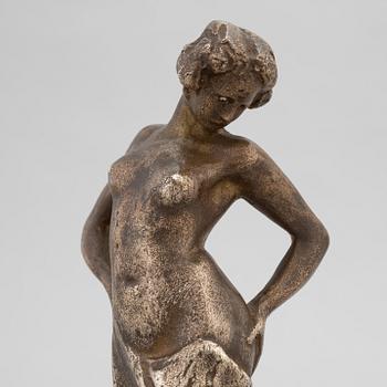 Carl Eldh, skulptur, silver. Signerad och daterad 1908. Gjutarstämplar H Bergman fud.