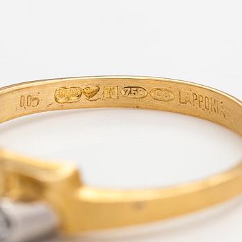 Björn Weckström, An 18K gold and platinum ring. Lapponia 1980.