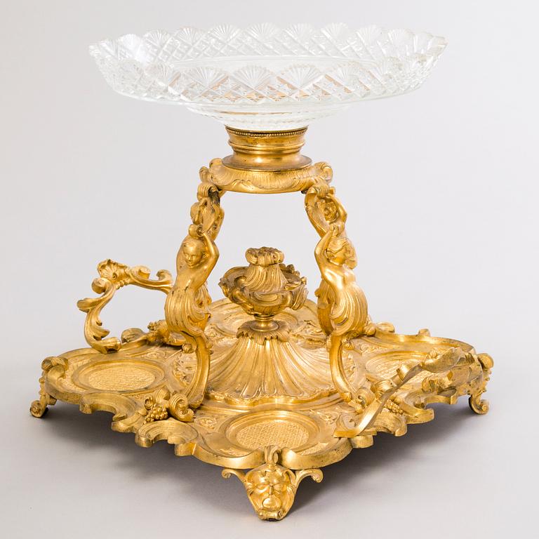 A late 19th Century gilt centrepiece.