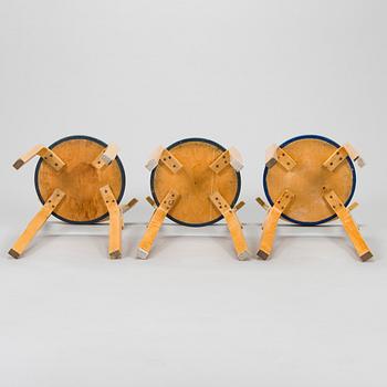 Alvar Aalto, a set of three 1960s '68' chairs for Artek.