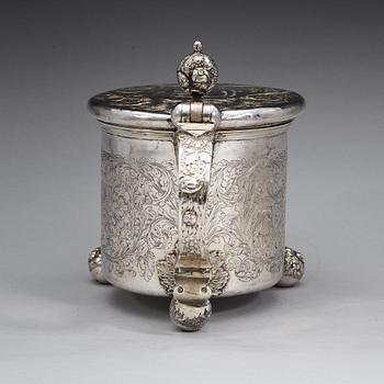 DRYCKESKANNA, ostämplad, Sverige 1600-talets slut/1700-talets början. Barock.