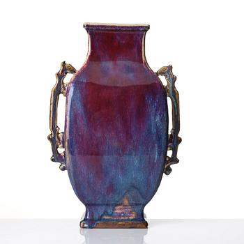 A large flambé glazed vase, Qing dynasty, 19th Century.