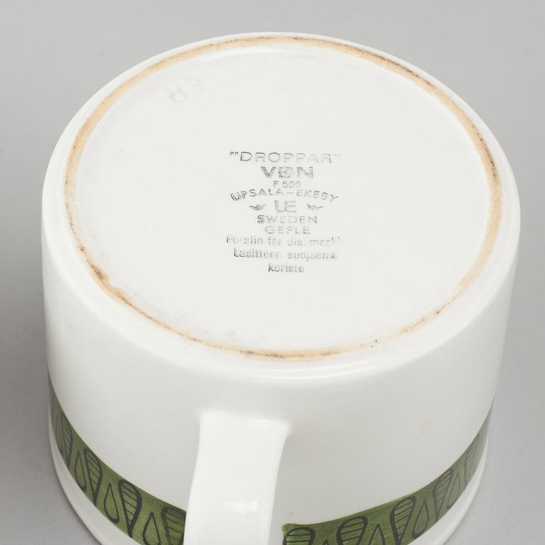 A mid 20th century "Droppar" tableware set of 23 pcs by Berit Ternell for Upsala Ekeby.