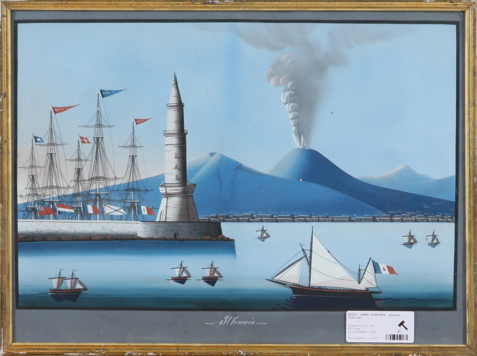 OKÄND KONSTNÄR, gouche, 1900-tal.