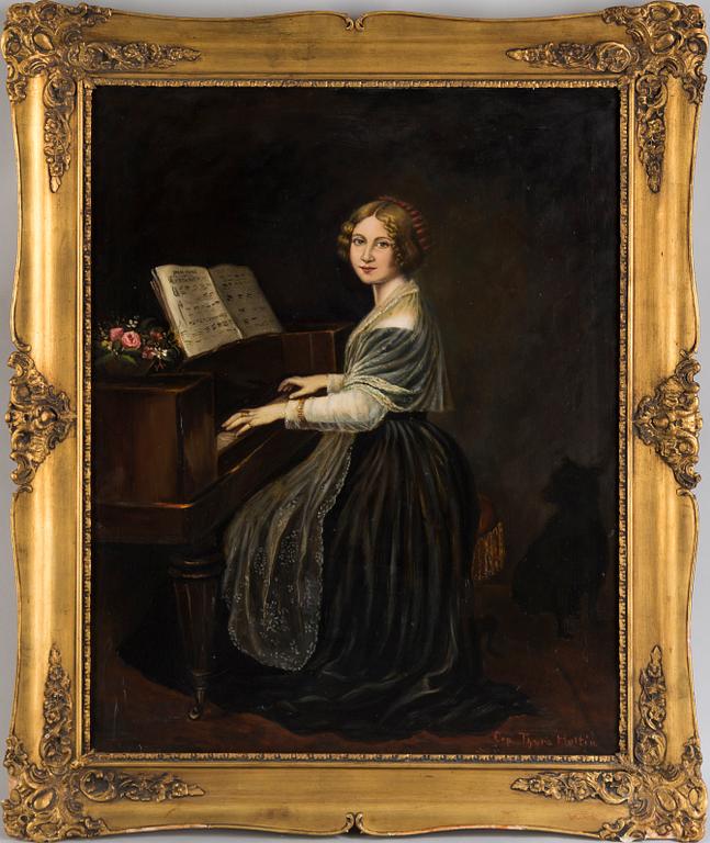 UNKNOWN ARTIST, 19th Century, oil on canvas, signed Cop Thyra Hultin.