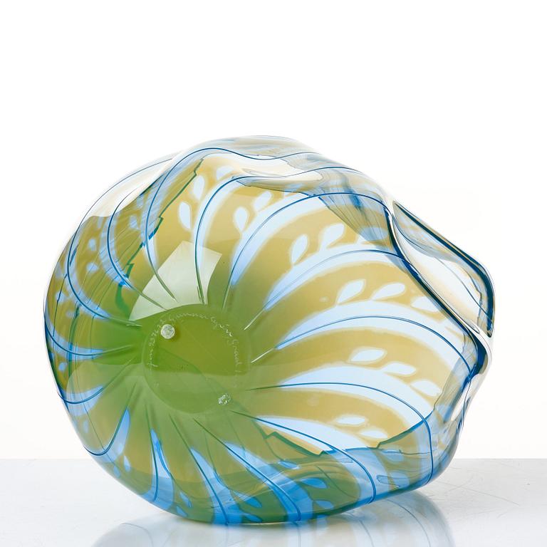 Gunnar Cyrén, a "graal" glass vase, Orrefors, Sweden 1987.