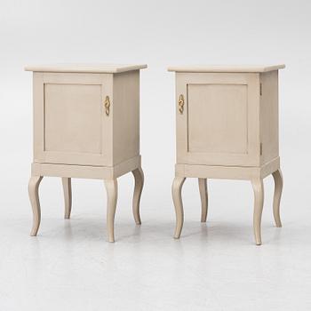 Bedside tables, a pair, first half of the 20th century.
