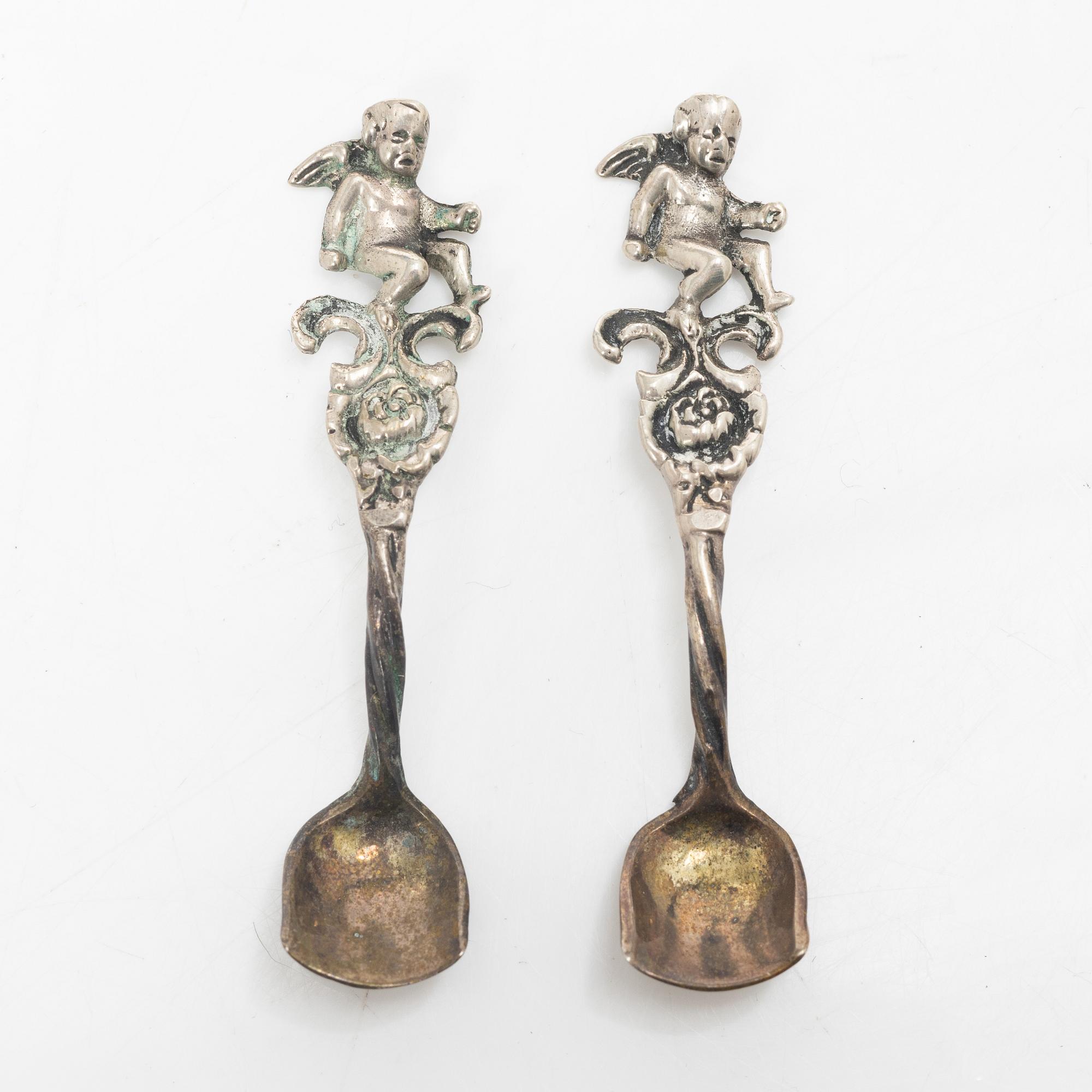 13 pieces of silover for the table, different makers including C.G.Hallberg and GAB, Sweden.