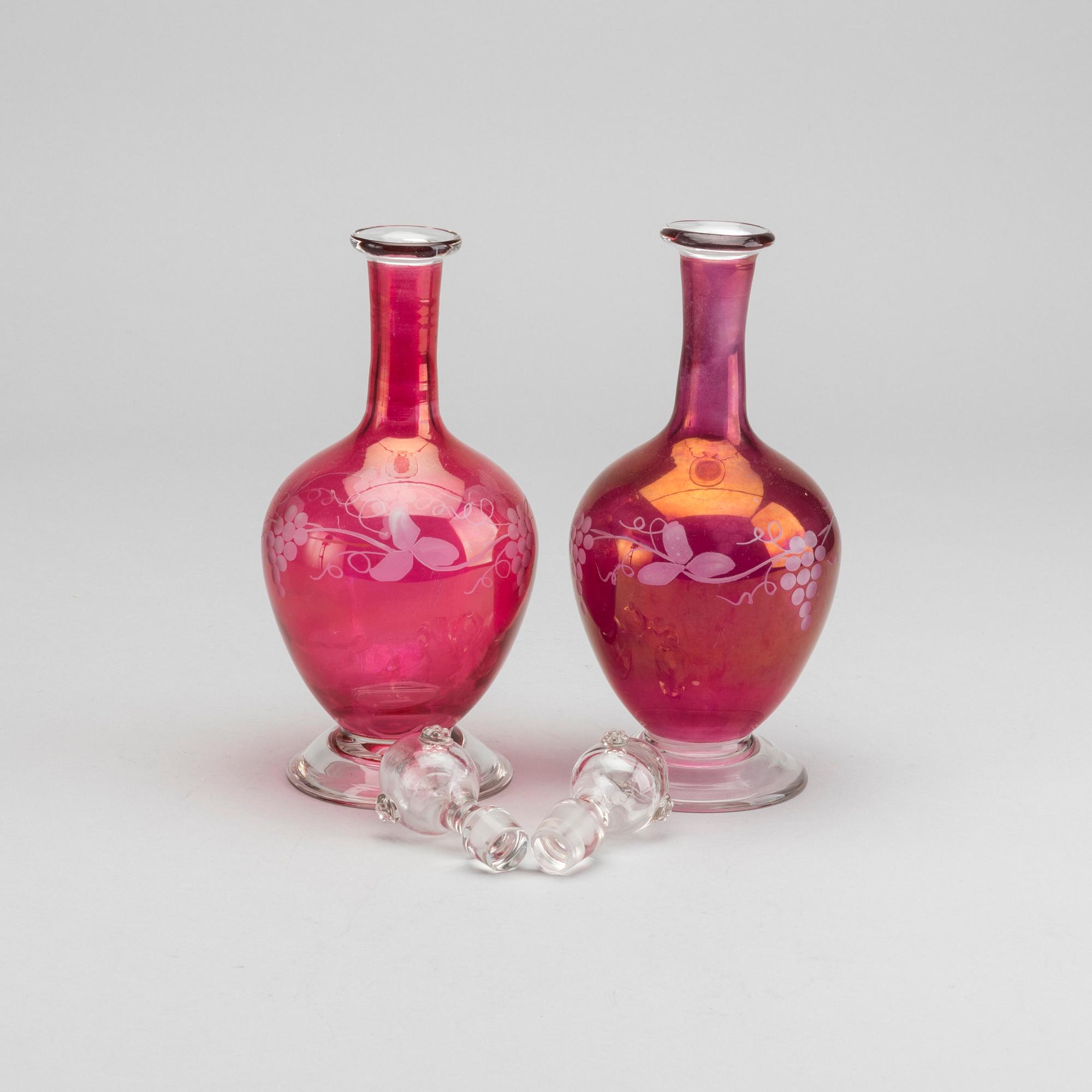 GLASSERVIS, 14 dlr, Trelleborgs glasbruk. 1900-talets första hälft/mitt.