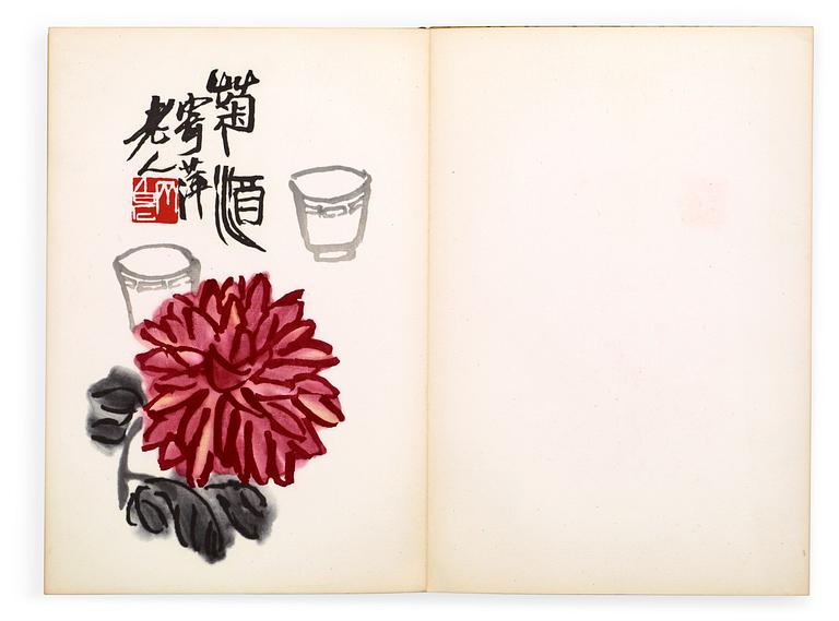 Book with 22 woodcuts in colours, "Qi Baishi hua ji", published by Rong Bao Zhai xin ji, Beijing 1952.