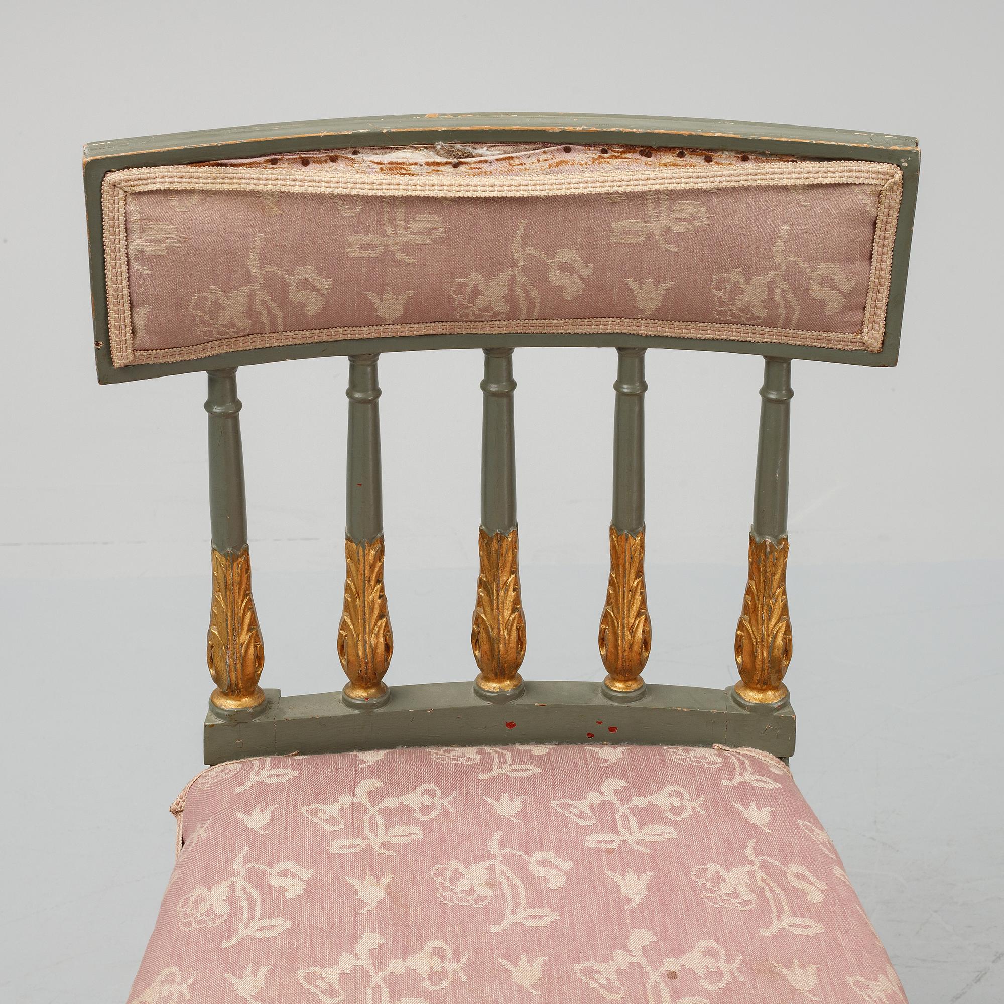 Stolar, 4 stycken (2+2), sengustavianska, tidigt 1800-tal.