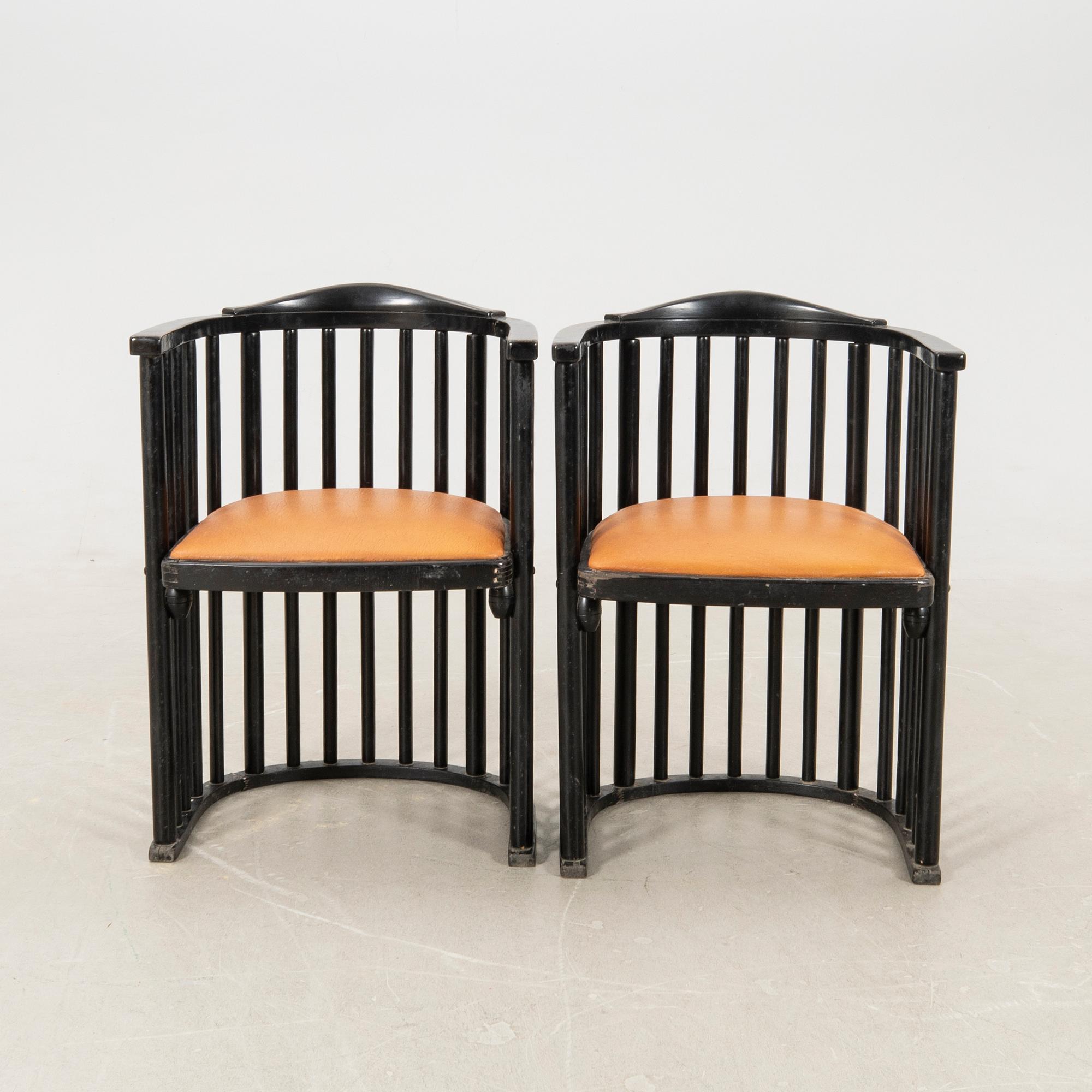 Josef Hoffmann, armchairs a pair attributed to the first half of the 20th century.