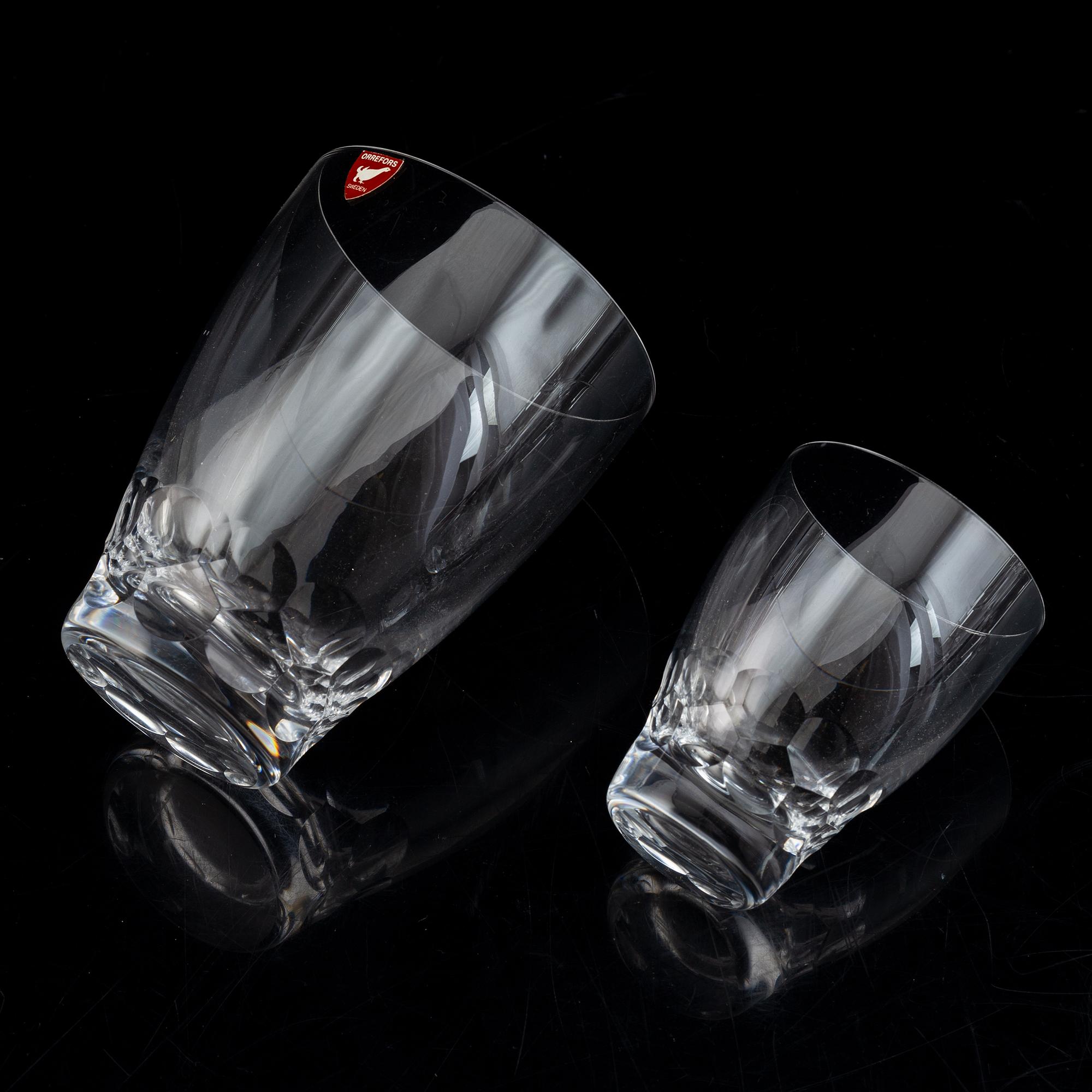 Ingeborg Lundin, 65 pieces glass, 'Carina', Orrefors.