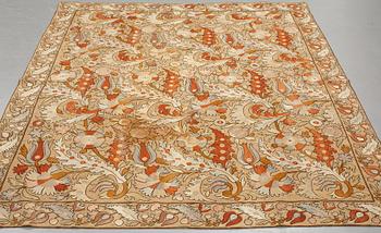 An embroidery, probably an antique Uzbekistan suzani, ca 226,5-230,5 x 180-182 cm.