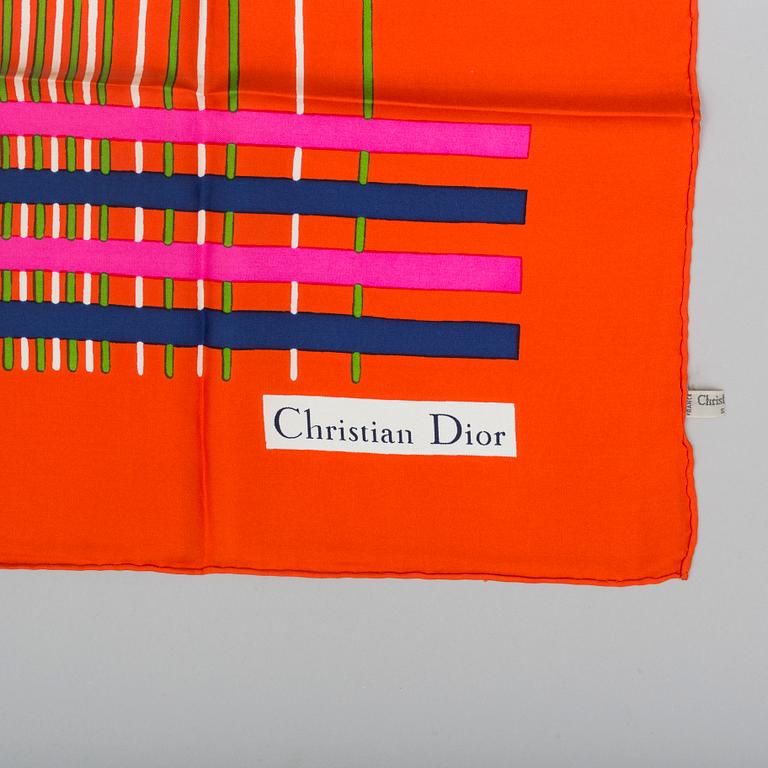 A set of two silk scarves by Christian Dior.