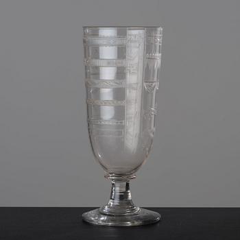 A cut and engraved sample glass, 19th Century.