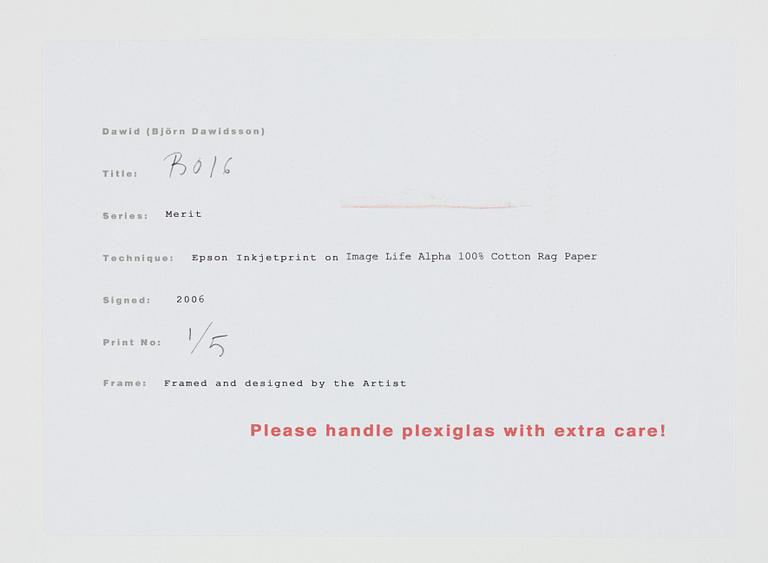 Dawid (Björn Dawidsson), "B016" ur serien Merit, 2006.