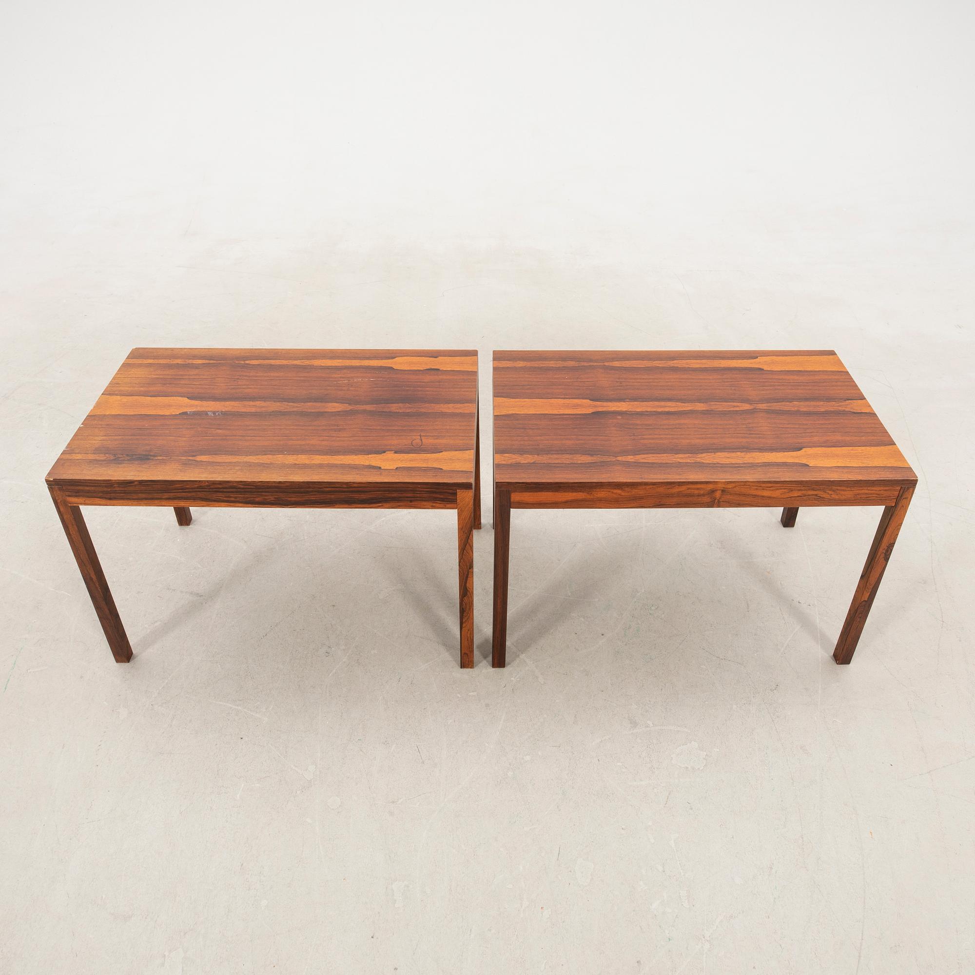 Coffee table and side table, a pair from the 1960s.