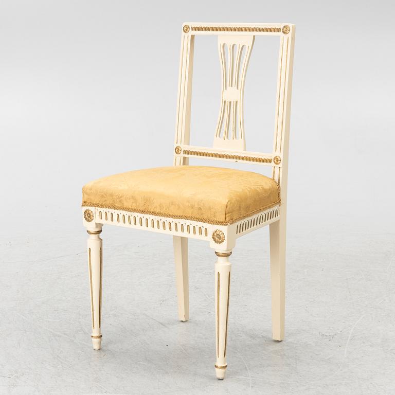 Four Gustavian chairs, Sweden, around 1800.