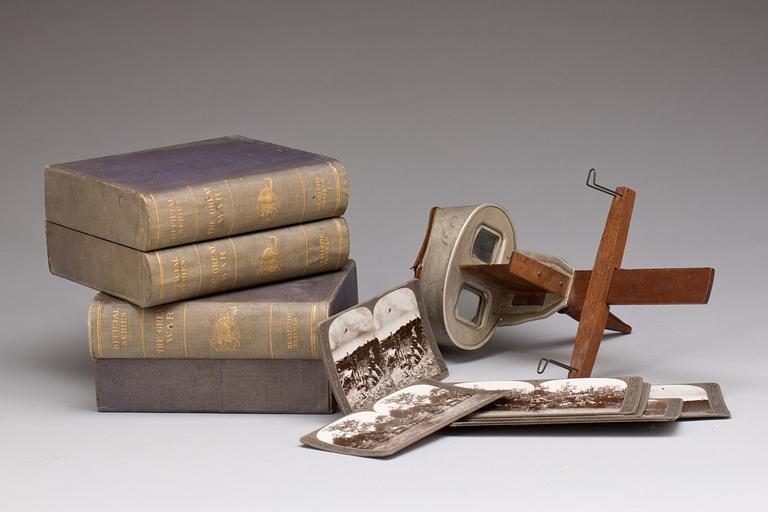 STEREOSKOP MED BILDER, från "The Great War".  Underwood & Underwood New York.