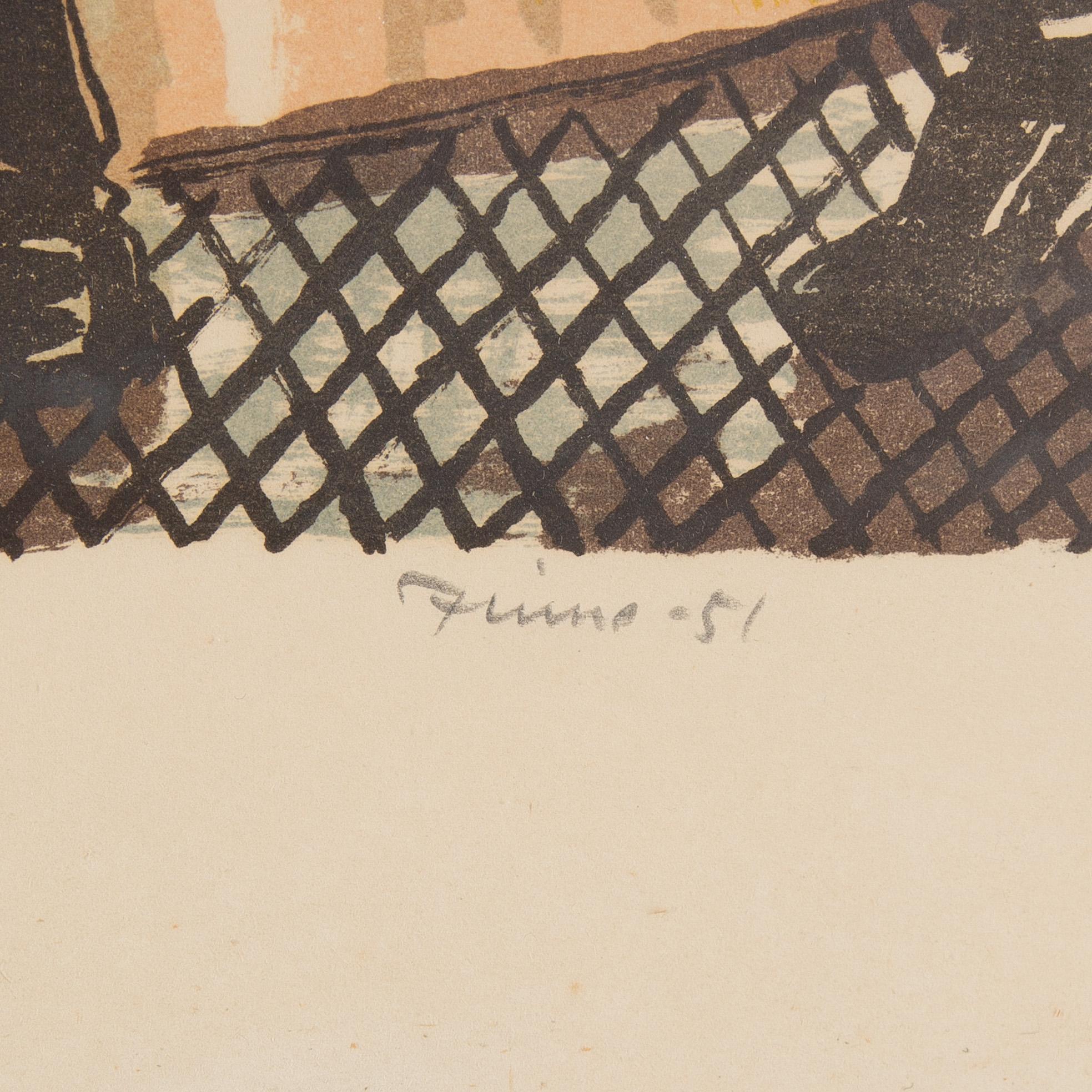 HENRIK FINNE, wood cut, signed and dated -51.