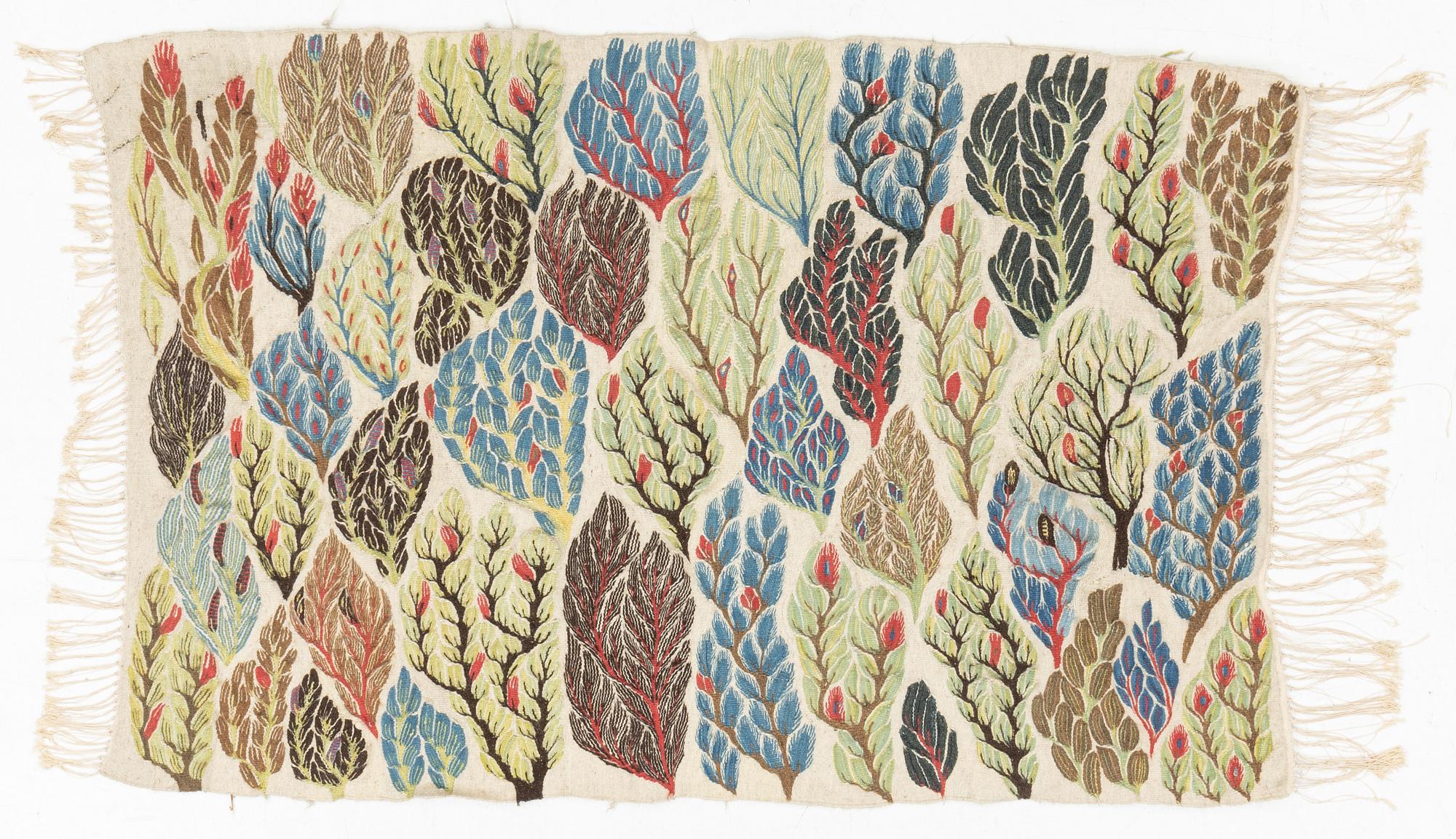 A 'Flower Bed' wall hanging, Ateyat Selim, Egypt, c. 165 x 103 cm.