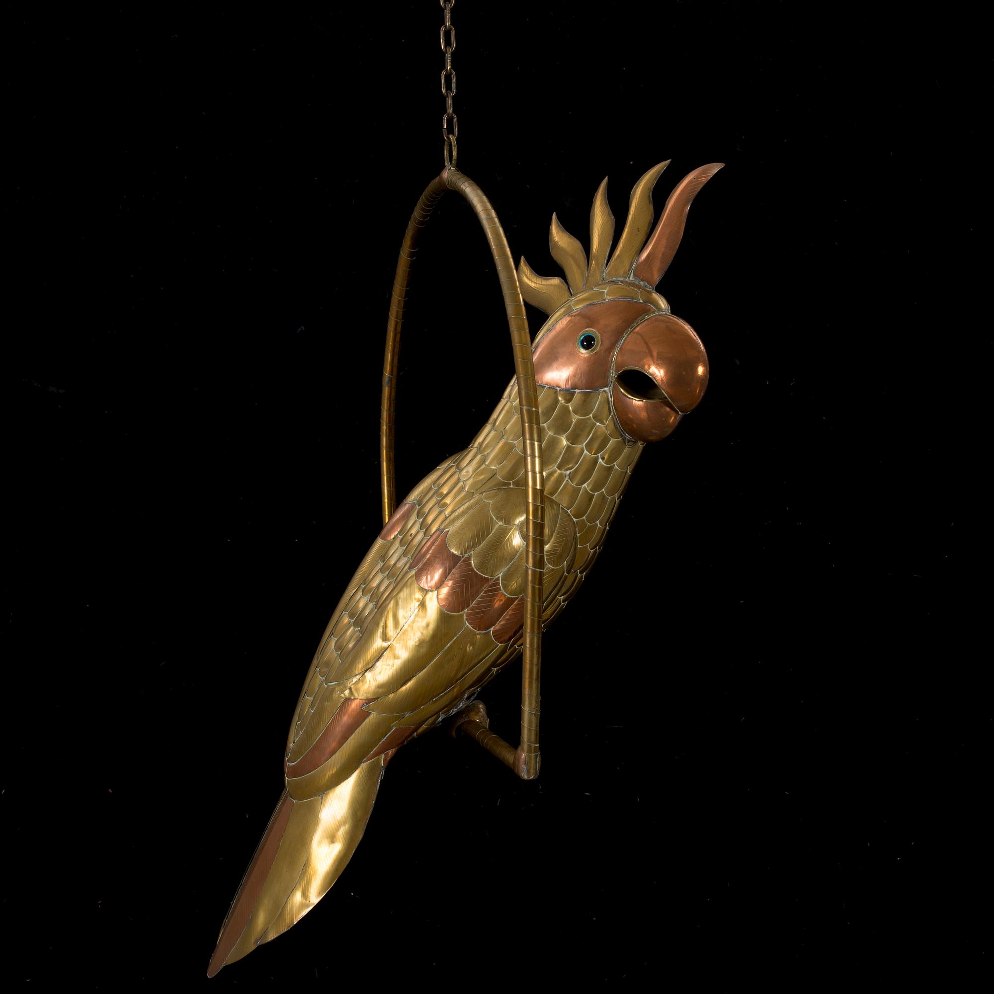 A METAL COCKATOO ATTRIBUTED TO SERGIO BUSTAMENTE, 1970S.