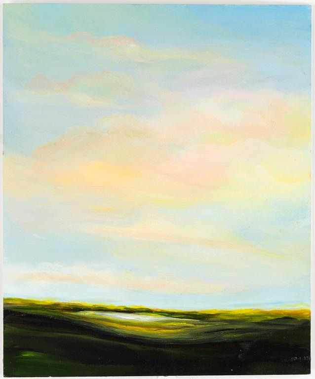 Cecilia Haupt, olja på pannå, signerad a tergo.