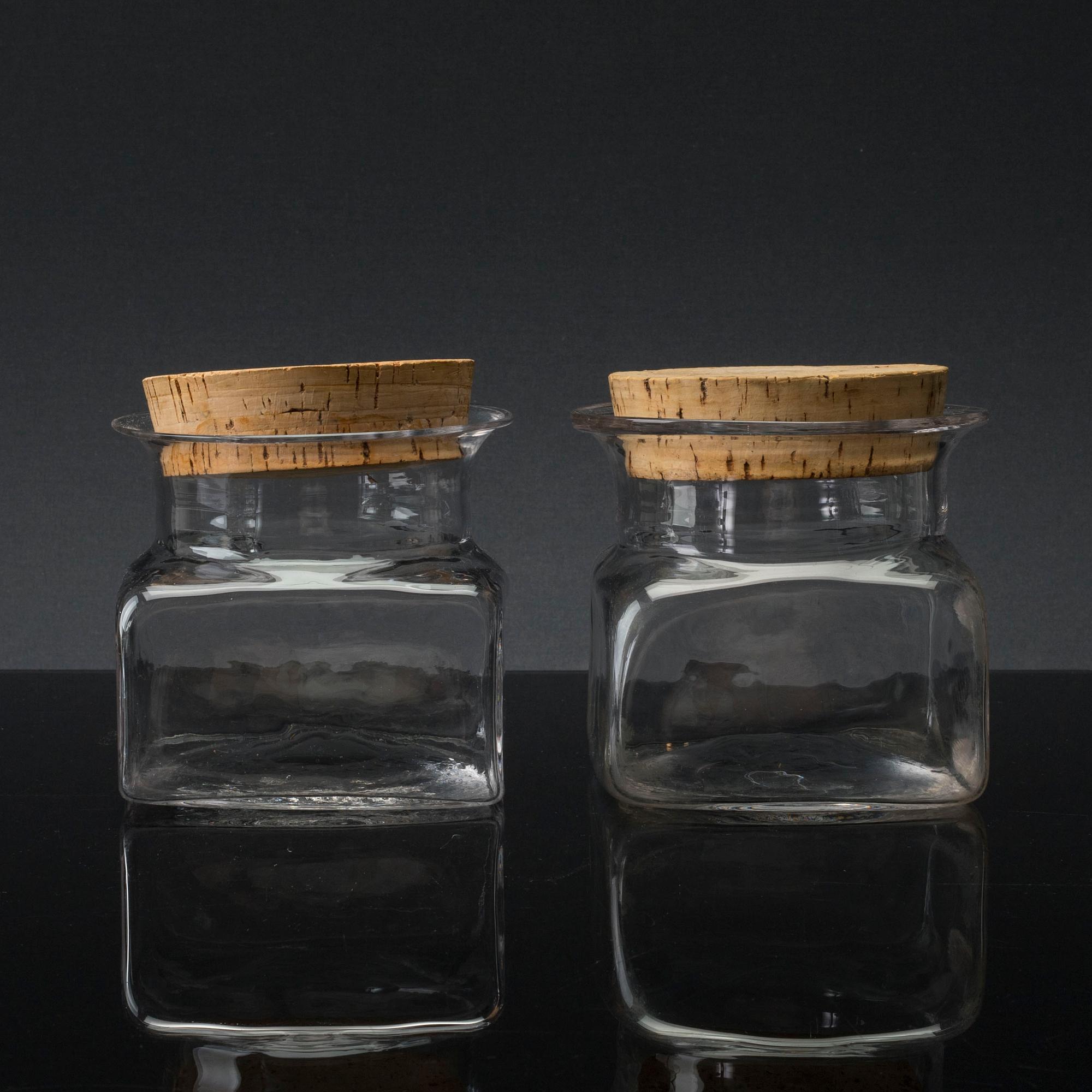 SIGNE PERSSON-MELIN, glas,  8+1 st, "Sill i kvadrat" för Boda Nova 1900-talets andra hälft.