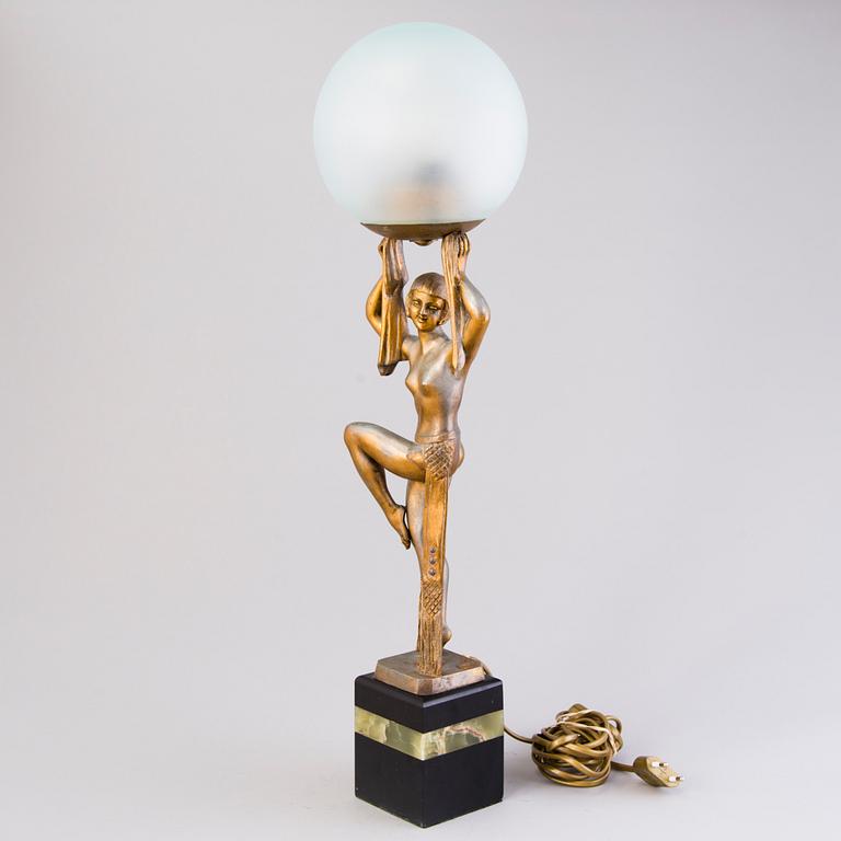 BORDSLAMPA, Art déco, stämplad Limousin, Paris 1920-tal.