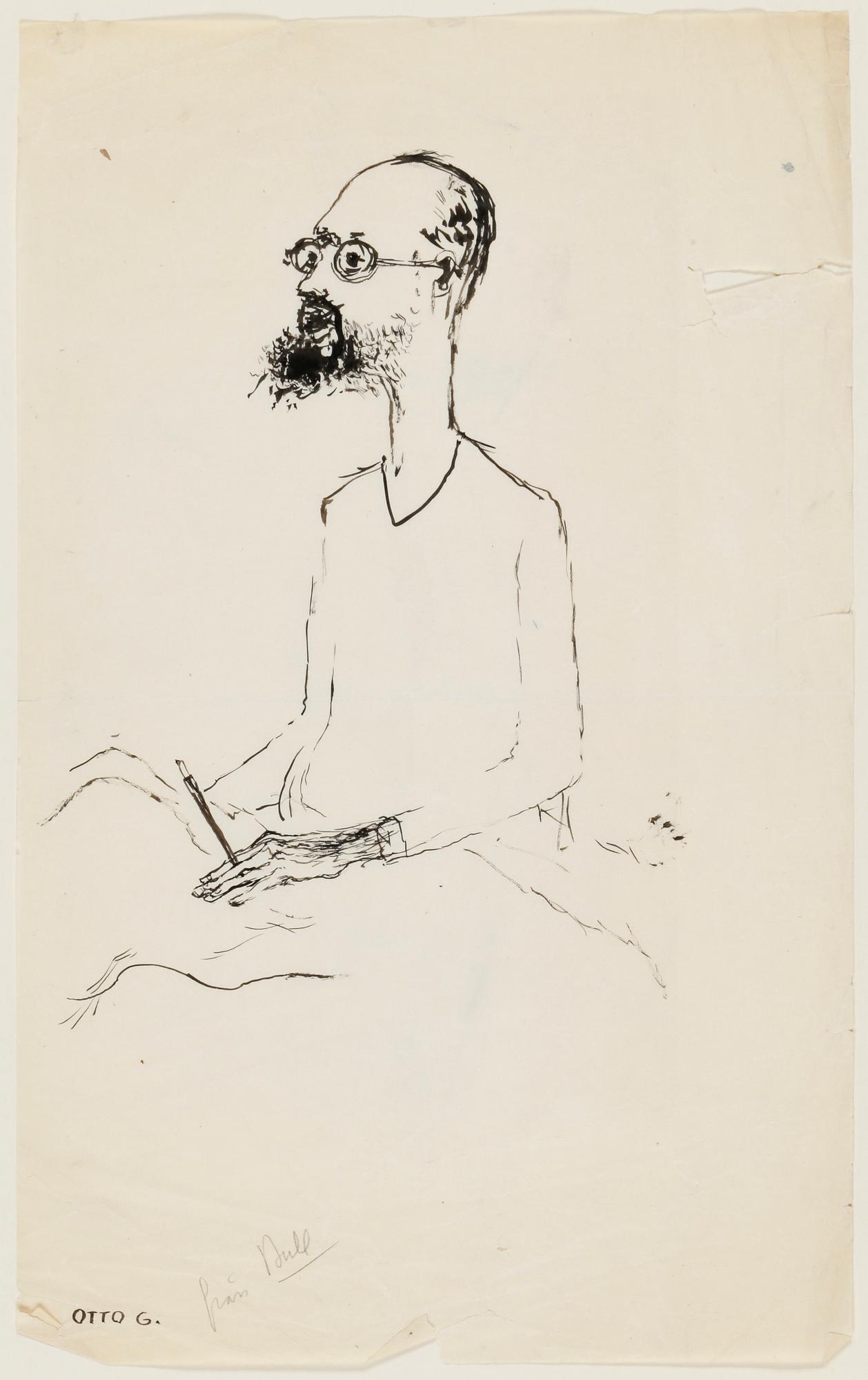 OTTO G CARLSUND, teckning, signerad.