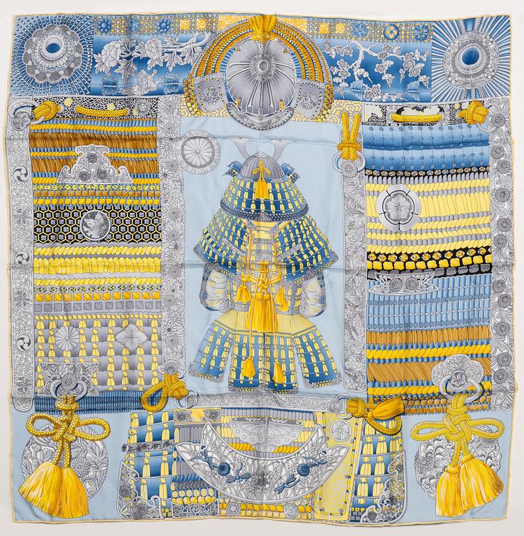 Hermès, scarf, "Parures of the samurai".