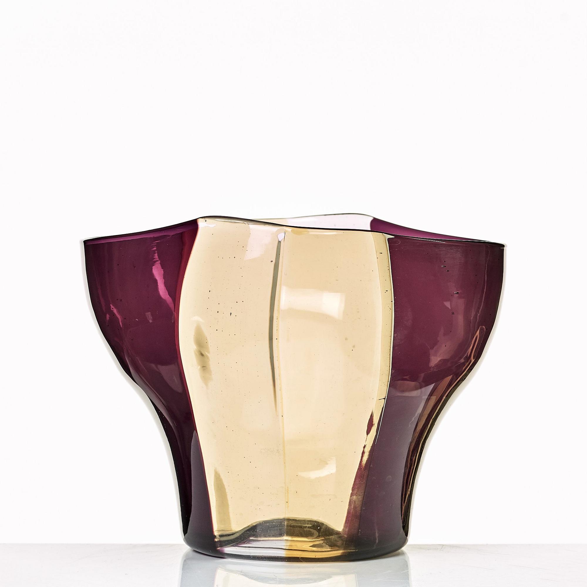 Fulvio Bianconi, skål "A Spicchi", Venini, Murano, Italien 1950-60-tal.