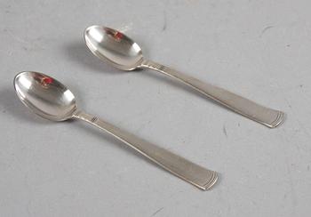 KAFFESKEDAR, 6 st, silver, "Rosenholm" G.A.B, 1970. Tot 96 gr.