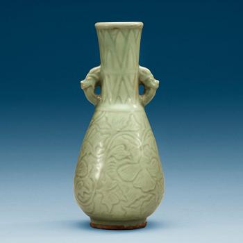 A celadon glazed vase, 18th Century or older.