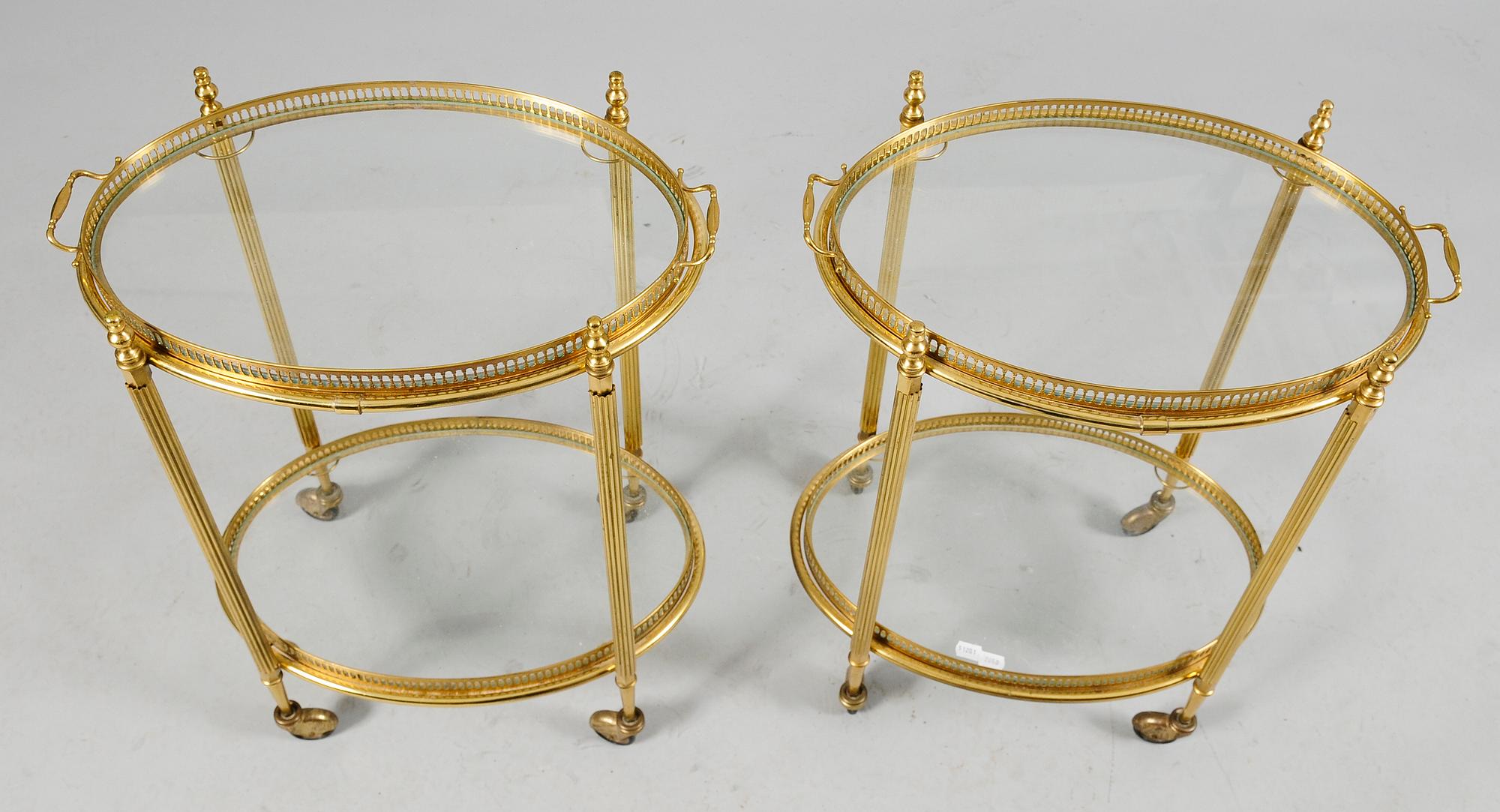 SERVERINGSVAGNAR, 1 par, gustaviansk stil, 1900-talets mitt.