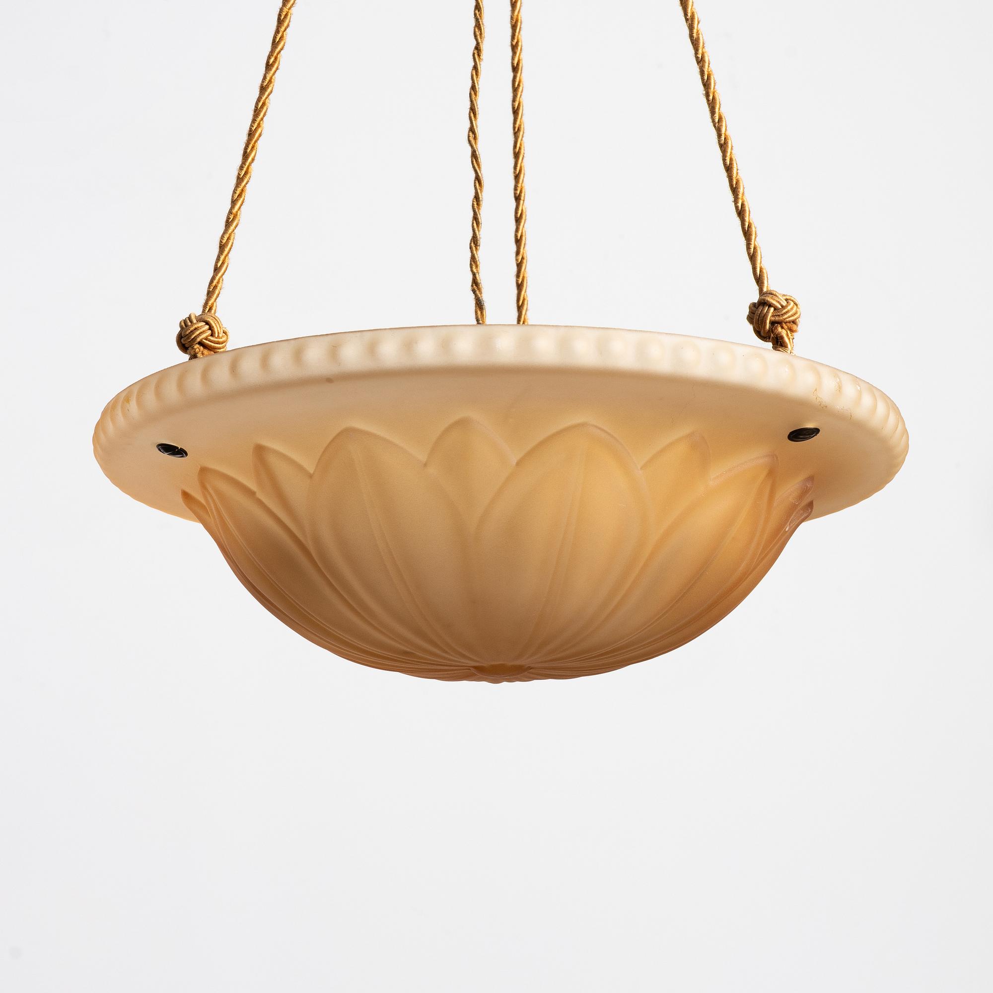 Harald Notini, taklampa, modell 10074, Arvid Böhlmarks Lampfabrik, Stockholm, 1930-tal.