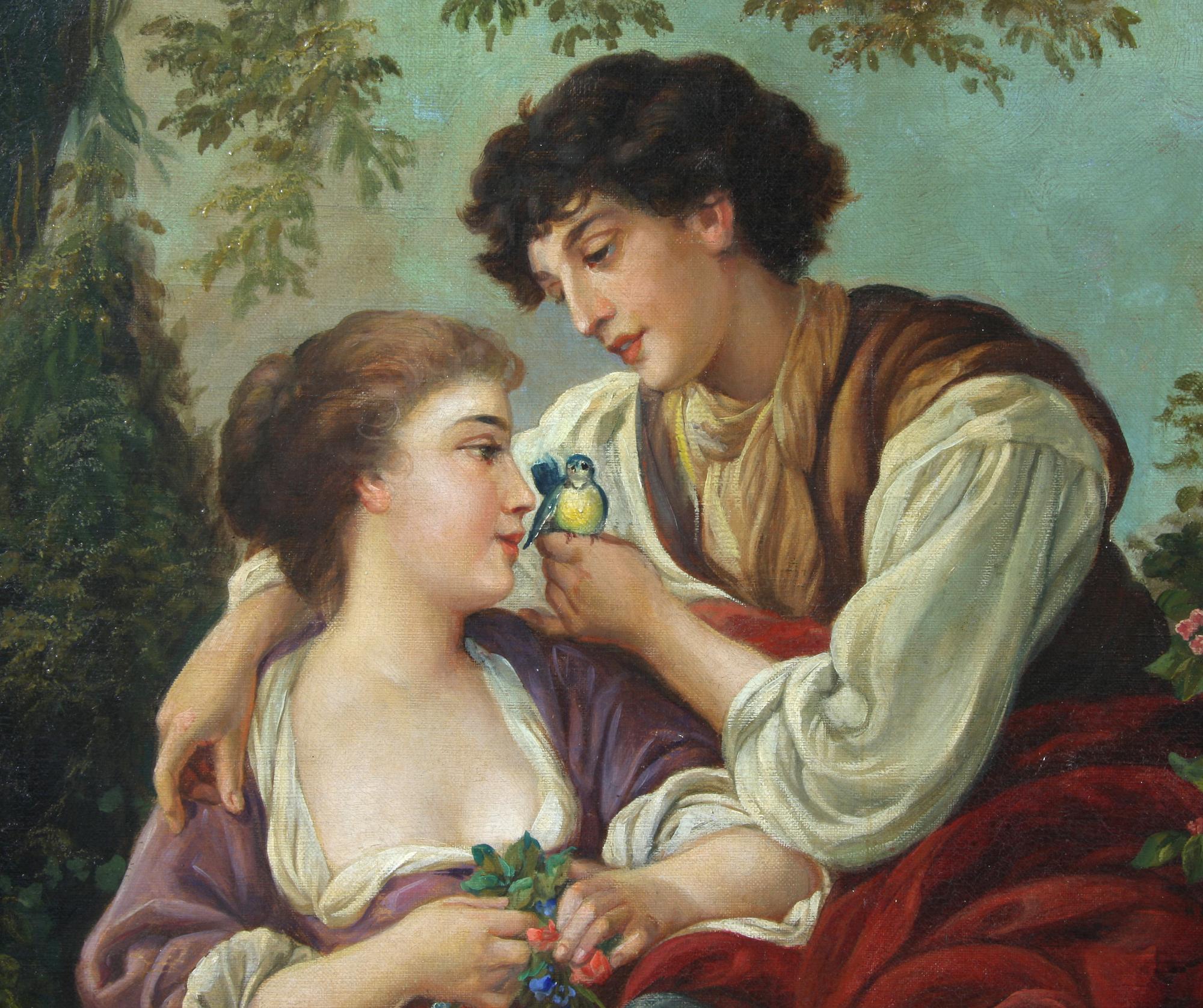 OKÄND KONSTNÄR, olja på duk, sign Boucher. 1800/1900-tal.