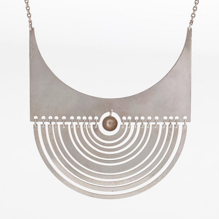 Tapio Wirkkala, necklace, "Half Moon", sterling silver. Westerback, Helsinki 1972.