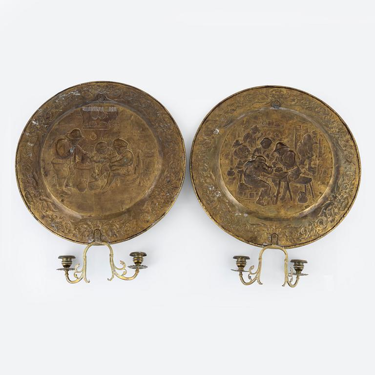 A pair of baroque style wall sconces, second half of the 19th century.