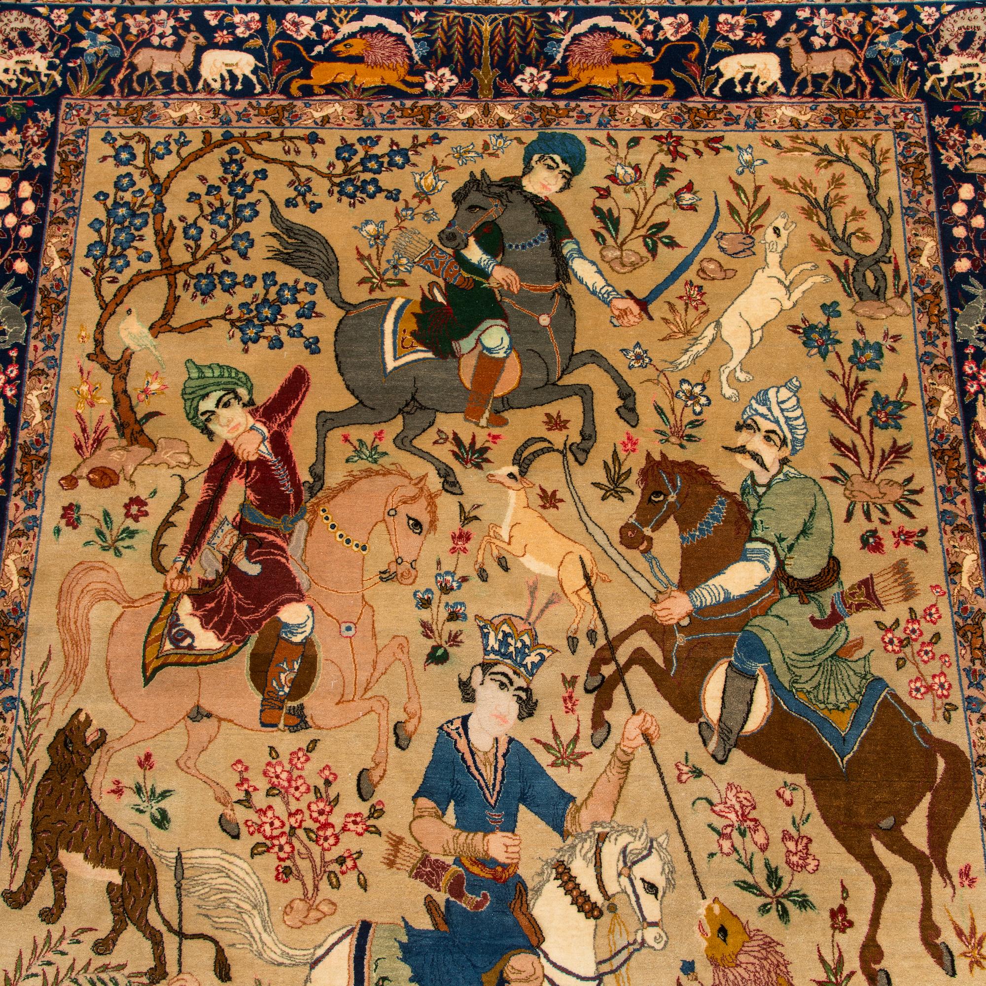A semi-antique Isfahan rug, central Persia, approx. 243 x 151 cm.