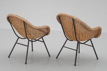 KARMKORGSTOLAR, ett par, 1900-talets andra hälft.