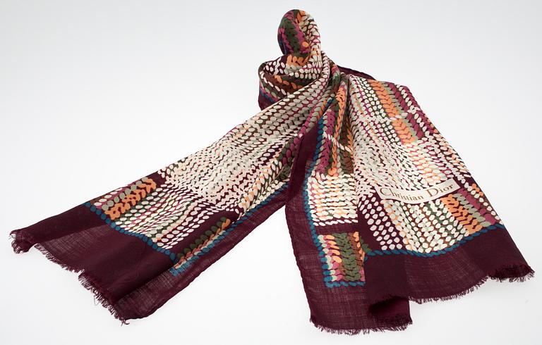 A Christian Dior wool scarf.