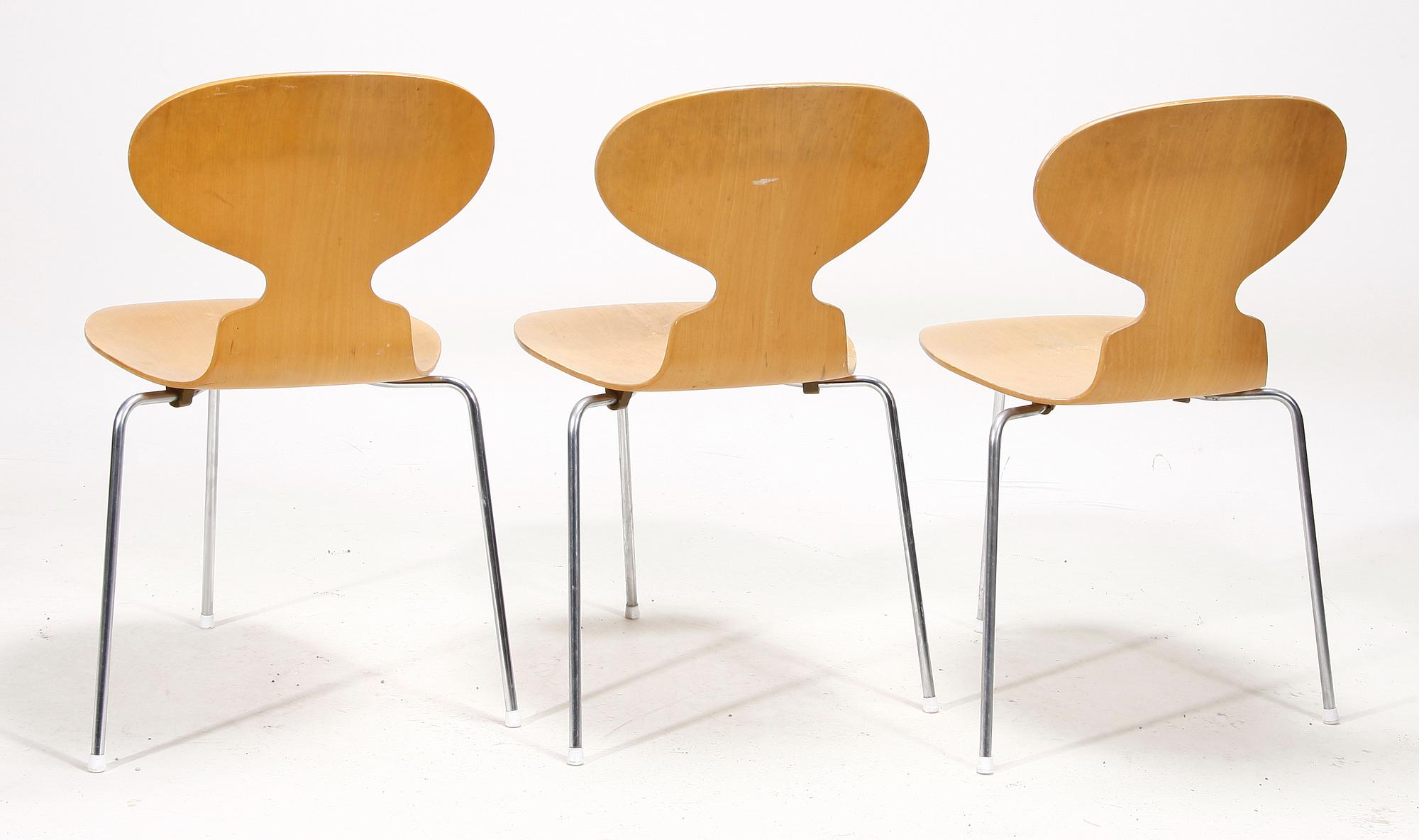 STOLAR, 3 st. "Myran" Design Arne Jacobsen.