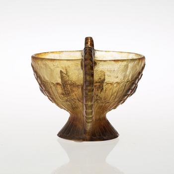 A Gabriel Argy- Rousseau pâte de verre bowl with handles, France, ca 1927.