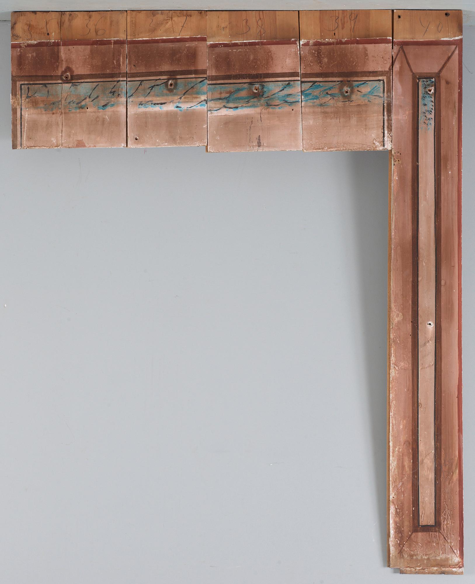 A set of Swedish mid 19th century wooden painted panels.