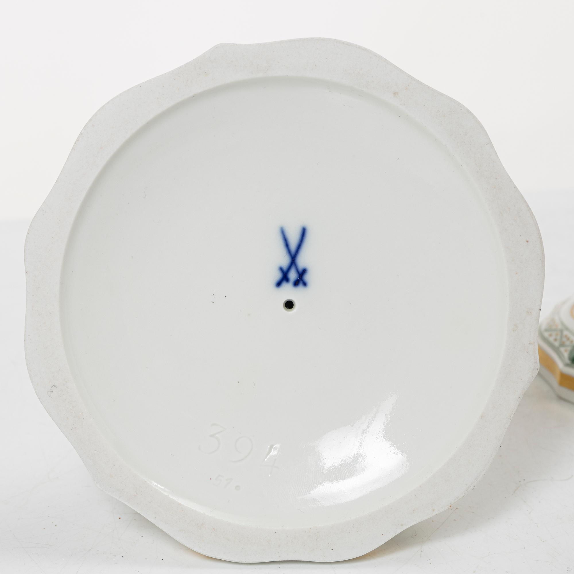 Meissen, servisdelar, 5 delar, tidigt 1900-tal.