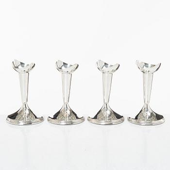 Guldsmedsaktiebolaget (GAB), Ljusstakar, 4 st, silver, GAB, Stockholm 1961-68.
